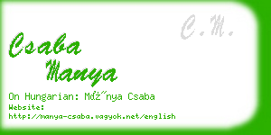 csaba manya business card